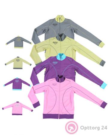 Толстовка для девочки двухцветная с принтом на спине купить оптом