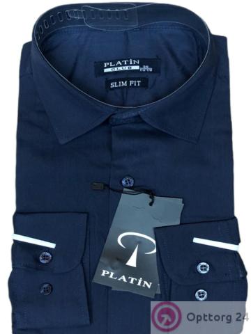 Рубашка подростковая для мальчика "Platin" цвет тёмно-синий купить оптом