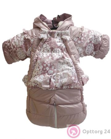 Детский костюм трансформер  нежно-розового цвета с цветами. купить оптом