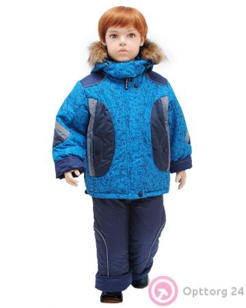 Комплект-двойка для мальчика бирюзового цвета с буквенным принтом купить оптом