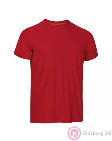 Футболка мужская однотонная из хлопка красного цвета купить оптом