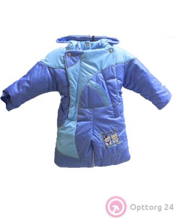 Детский костюм-трансформер  голубого цвета с нашивкой. купить оптом