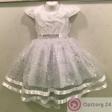 Платье детское для девочки белоснежное купить оптом