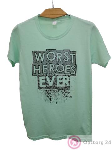 Футболка мужская с принтом "Worst Heroes" купить оптом