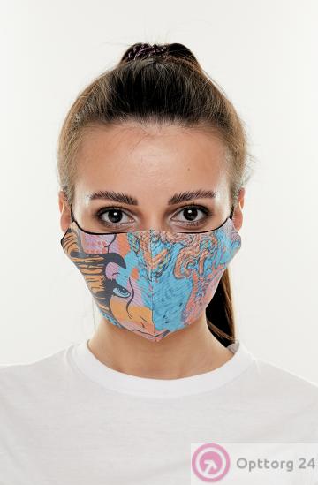 Маска тканевая с принтом изображения девушки купить оптом