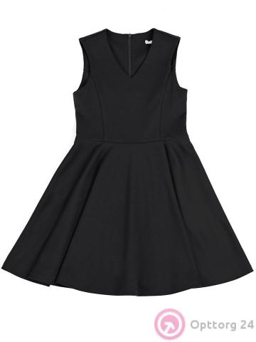 Сарафан школьный приталенный синий  для девочки купить оптом