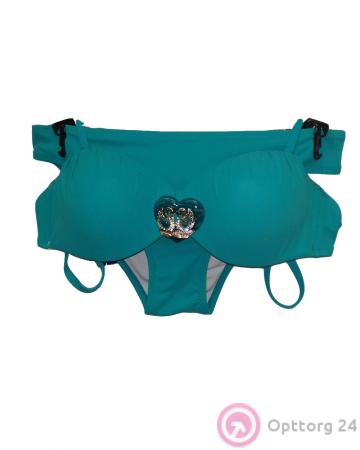 Купальник женский однотонный голубой купить оптом