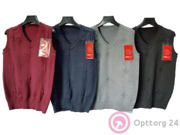 Жилет вязаный школьный для девочки с рисунком купить оптом