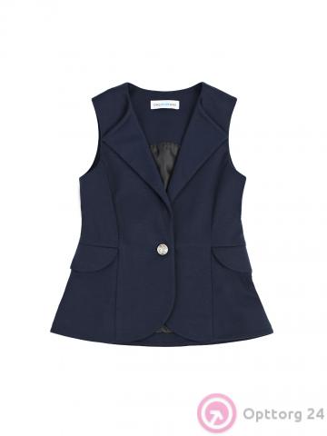 Жилет для девочки школьный темно-синий купить оптом