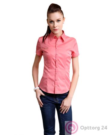 Блузка короткий рукав розового цвета купить оптом