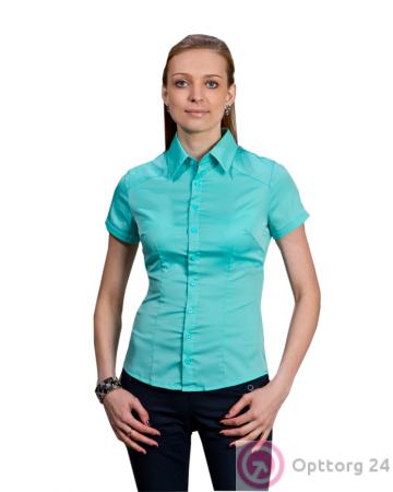 Блузка короткий рукав ментоловый цвет купить оптом