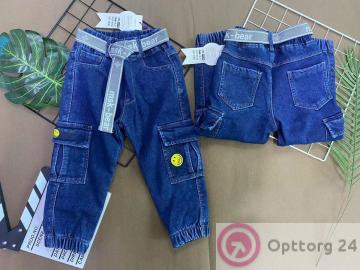 Джинсы детские утепленные для мальчика в стиле джоггеров купить оптом
