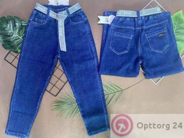 Джинсы подростковые утепленные для мальчика с поясом купить оптом