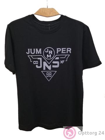 Футболка мужская с принтом "JUM PER" черного цвета купить оптом