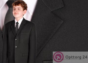 Костюм-двойка для мальчика пиджак и брюки черного цвета купить оптом