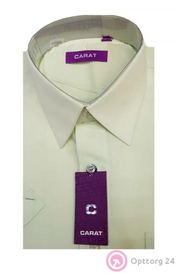 Рубашка мужская однотонная с короткими рукавами CARAT, желтая купить оптом