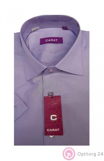 Рубашка мужская однотонная с короткими рукавами CARAT, фиолетовая купить оптом