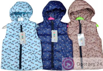 Жилет детский на синтепоне DADITA, разные цвета купить оптом