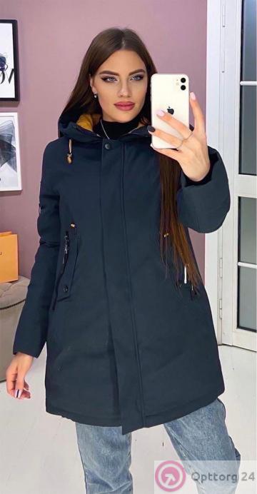 Куртка-парка зимняя женская цвет черный купить оптом