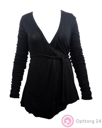 Кардиган детский на запах черного цвета купить оптом