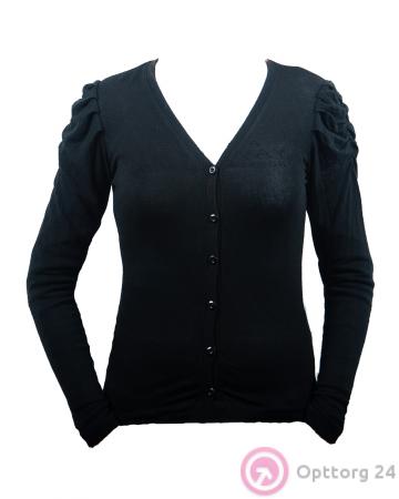 Кофта детская черная на пуговицах с декором купить оптом