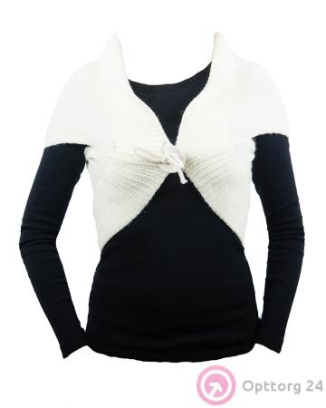 Болеро детское белое на пуговице с завязками купить оптом