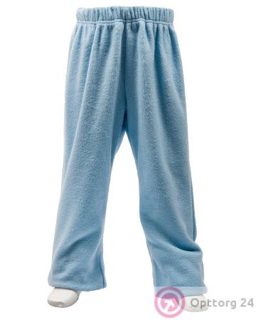 Брючки детские теплые из флиса светло-голубые купить оптом