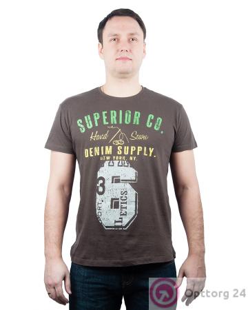 Футболка мужская "Superior CO" кофейного цвета купить оптом