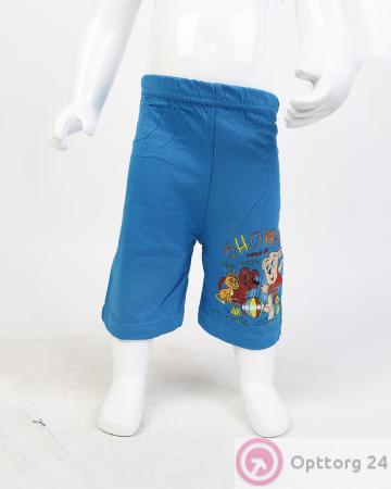 Шорты детские синие с принтом купить оптом
