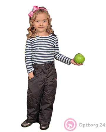 Брюки детские демисезонные теплые коричневые купить оптом