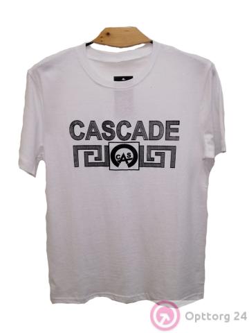 Футболка мужская спринтом "CASCADE" белого цвета купить оптом
