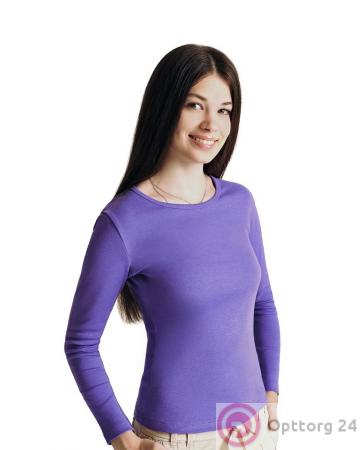 Футболка женская фиолетовая с длинным рукавом купить оптом