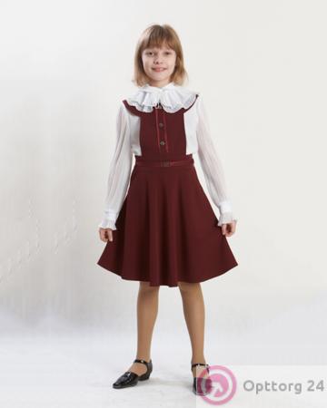 Школьная форма для девочек: сарафан с пуговицами купить оптом