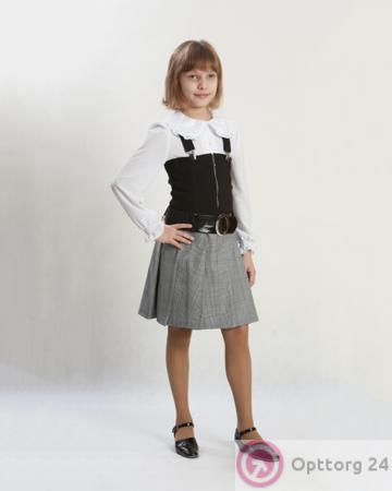 Школьная форма для девочек: сарафан с поясом на молнии купить оптом