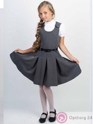 Детский сарафан серого цвета для девочки купить оптом