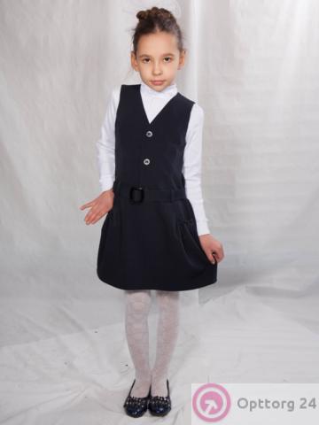 Детский сарафан черного цвета для девочки школьная форма купить оптом