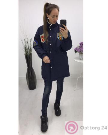 Куртка - парка женская синяя купить оптом