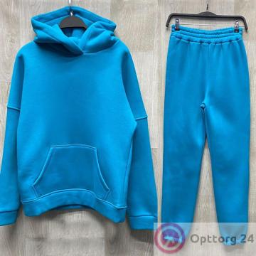 Костюм женский утепленный на флисе цвет васильковый купить оптом