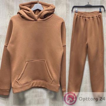 Костюм женский утепленный на флисе цвет горчичный купить оптом