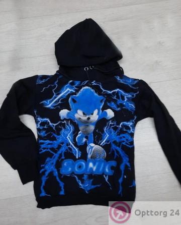 Толстовка детская со светящимся эффектом и принтом Sonic купить оптом