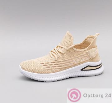 Кроссовки женские с перфорацией цвет песочный купить оптом