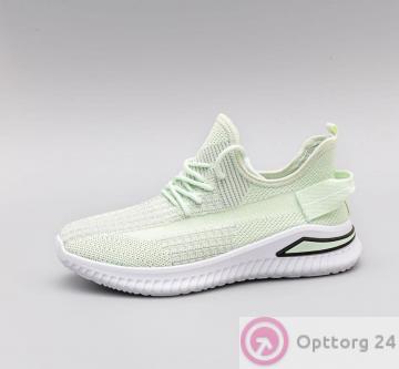 Кроссовки женские с перфорацией цвет фисташковый купить оптом