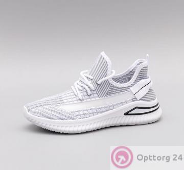 Кроссовки женские с перфорацией цвет серо-белый купить оптом