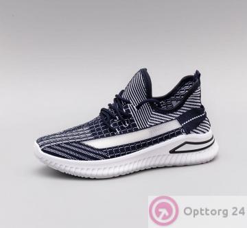Кроссовки женские с перфорацией цвет бело-синий купить оптом