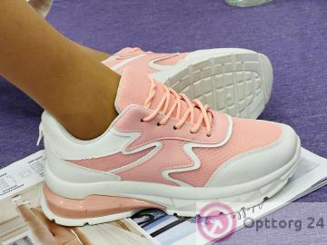 Кроссовки женские цвет бело-коралловый купить оптом
