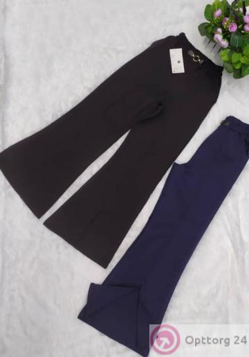 Брюки-клеш школьные подростковые трикотажные для девочки купить оптом