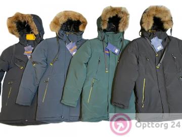 Куртка зимняя подростковая для мальчика с карманами купить оптом