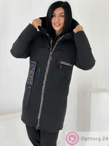 Куртка зимняя женская с декором купить оптом