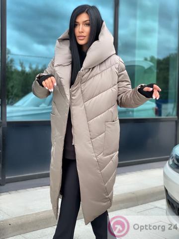 Пальто зимнее женское свободного кроя купить оптом