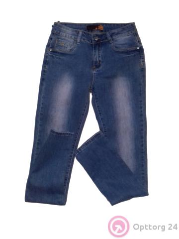 Джинсы женские синие с карманами купить оптом